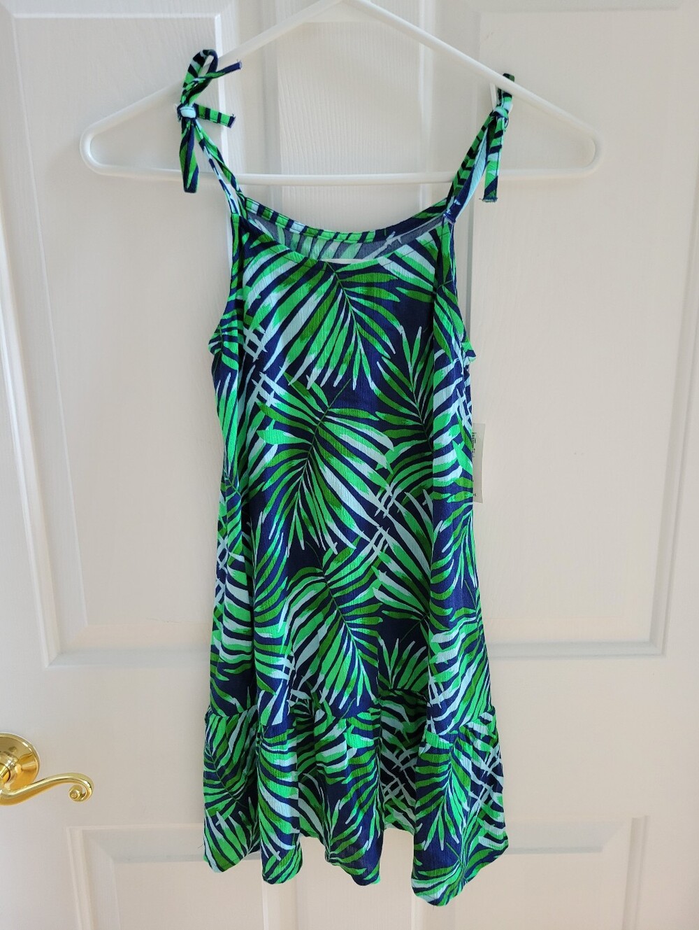 Old Navy NWT Tropical Sundress Green Blue Spaghetti Straps Girls Size S 6-7